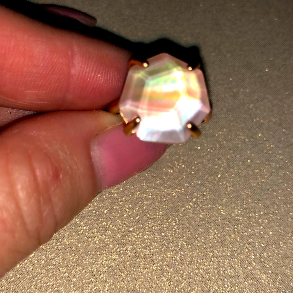 KS cocktail ring pink mop rose gold size 6